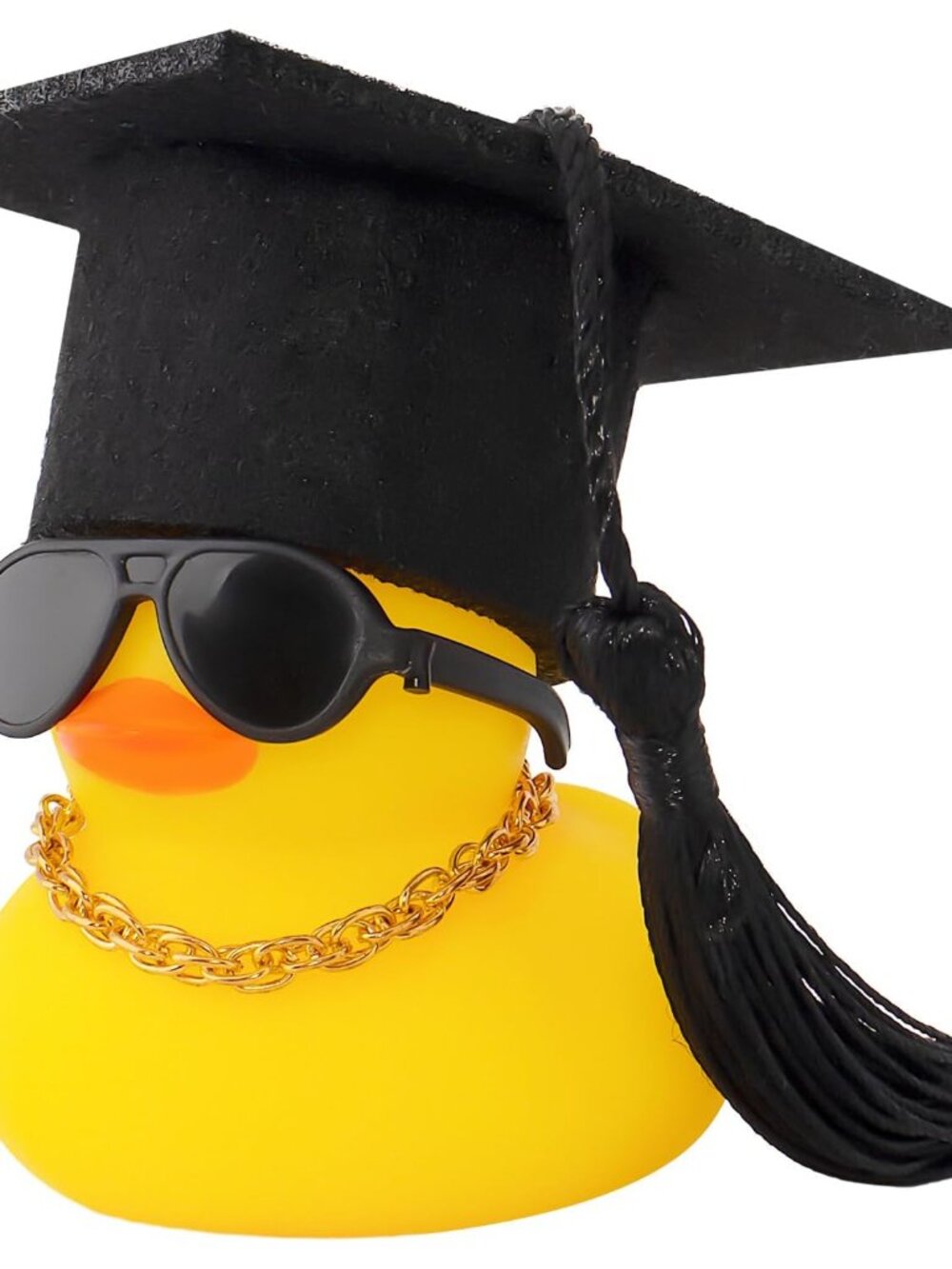 Car Dashboard Decor Graduation Hat Rubber Duck, Car Ducks Ornaments with Mini Ha